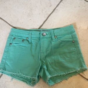 Light green girls jean shorts